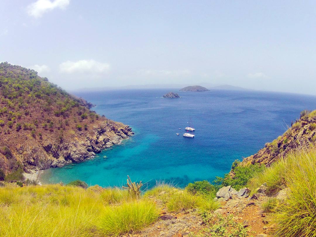 Aerial view down from Tobago BVI